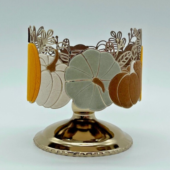 Pumpkin 3-Wick Candle Holder Pedestal - Picture 1 of 3